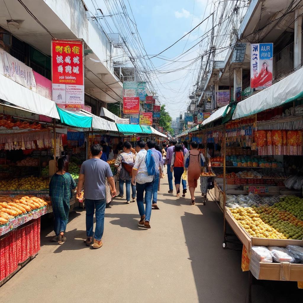 Toàn cảnh chợ Phú Văn Thủ Dầu Một sầm uất và nhộn nhịp người mua bán